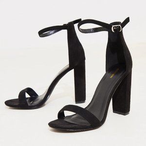 Pretty Little Thing Black Block Heel Sandal High Heels